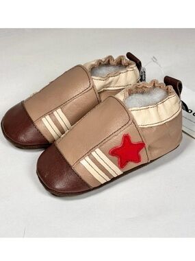 New Hand Crafted Genuine Leather Soft Sole Baby Shoes 18-24 Month Brown Toddler